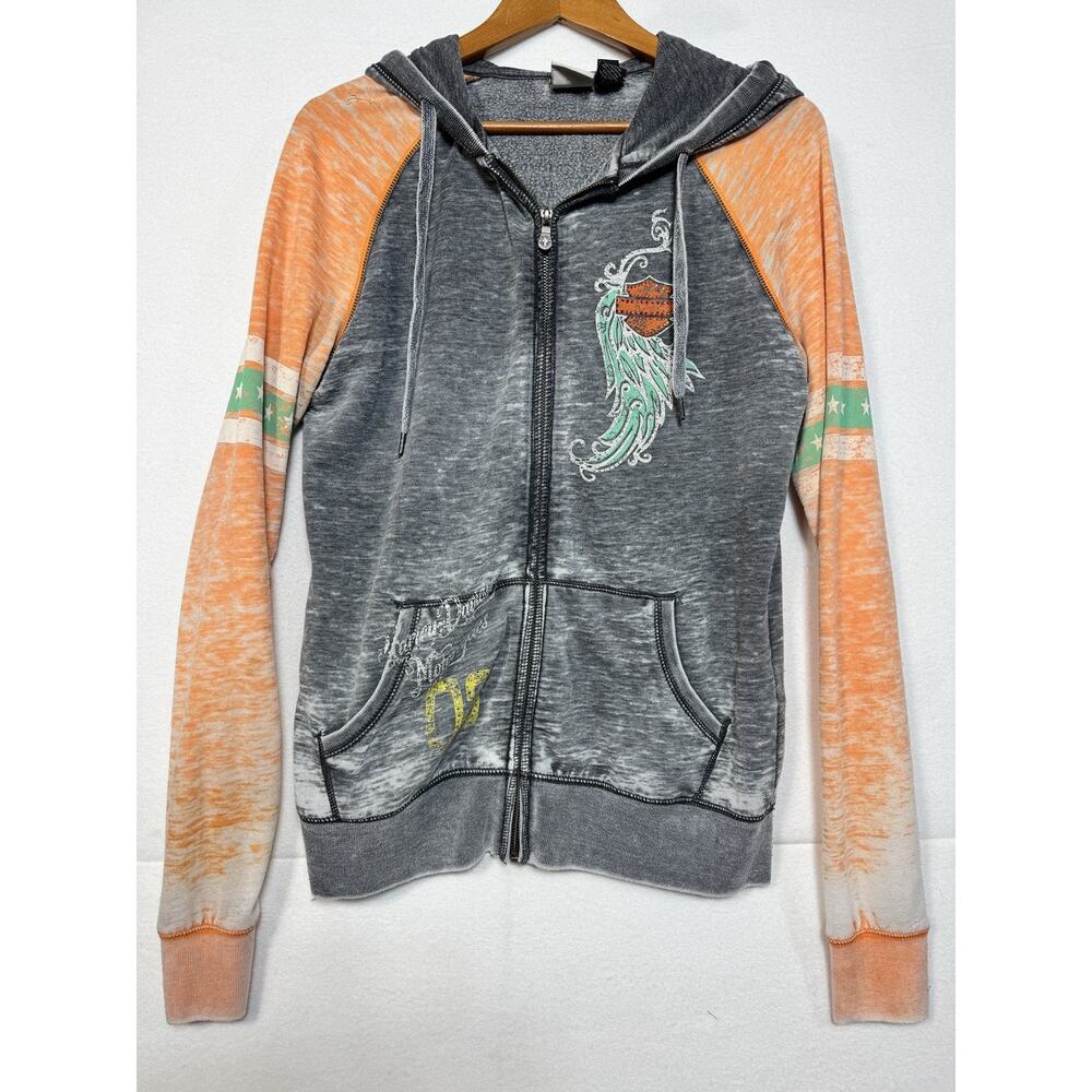 Woman’s Harley Davidson Bling Zip Up Hooded Jacket Large